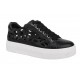 Stylish Women's Lace-up Sneakers with Elegant Laser Cut Patterns