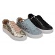Stylish Women's Lace-up Sneakers with Elegant Laser Cut Patterns